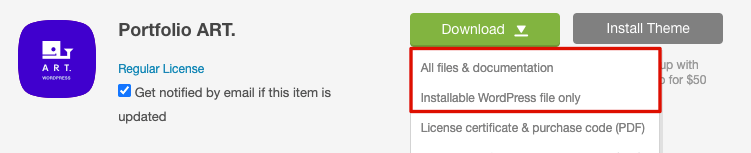 Downloading The Installation Files From ThemeForest