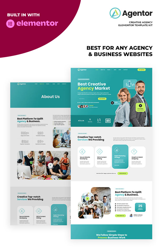 Agentor - Creative Agency Elementor Pro Template Kit