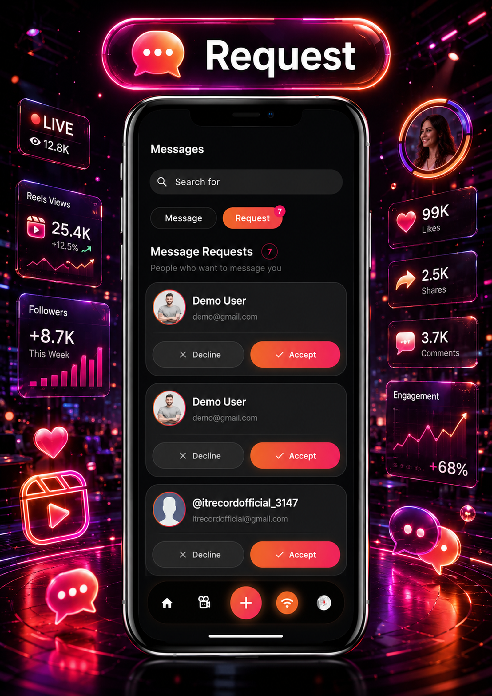 DTTrends – TikTok Clone | Reels, Live Streaming, PK Battle, Story, Feed, Chat | Flutter App - 23