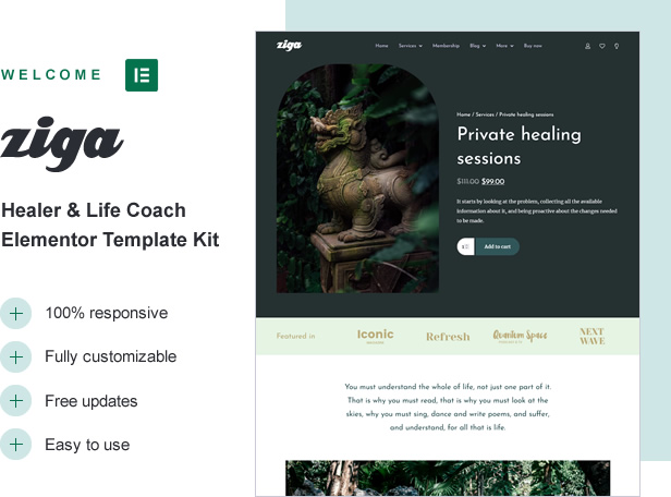 Ziga Elementor Template Kit