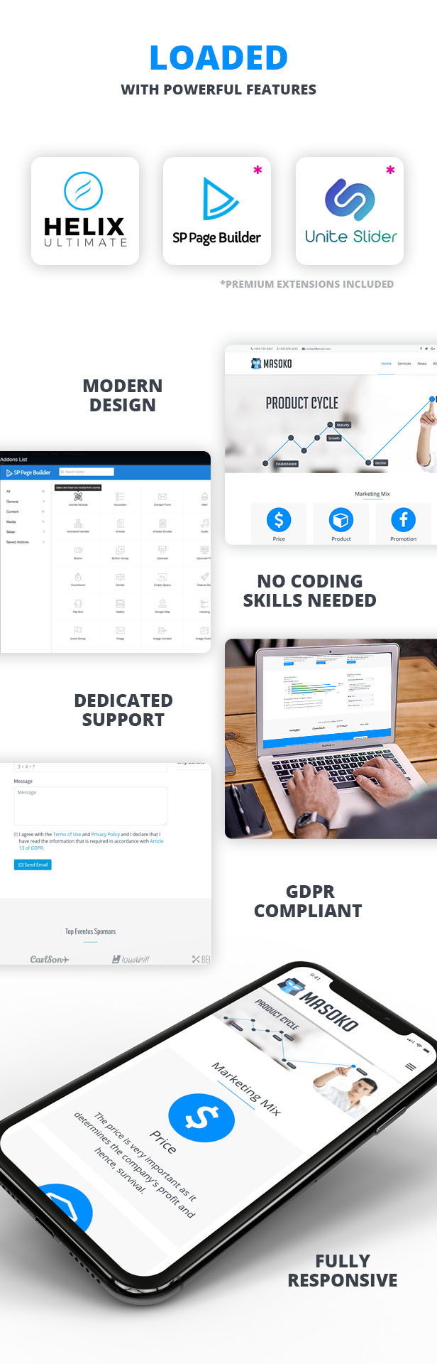 Masoko - Clean Responsive Marketing Joomla Theme - 2