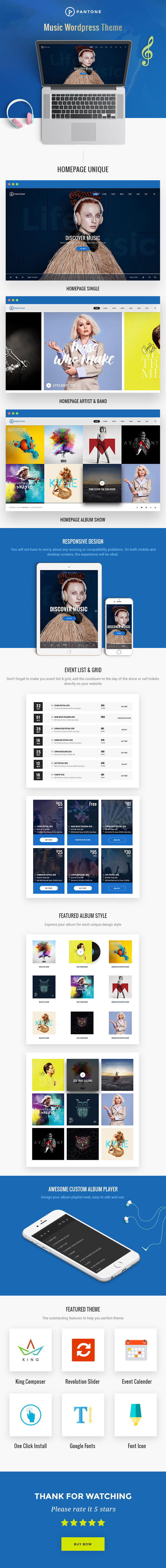 Pantone - Music / Artist / Singers / Bands WordPress Theme - 5