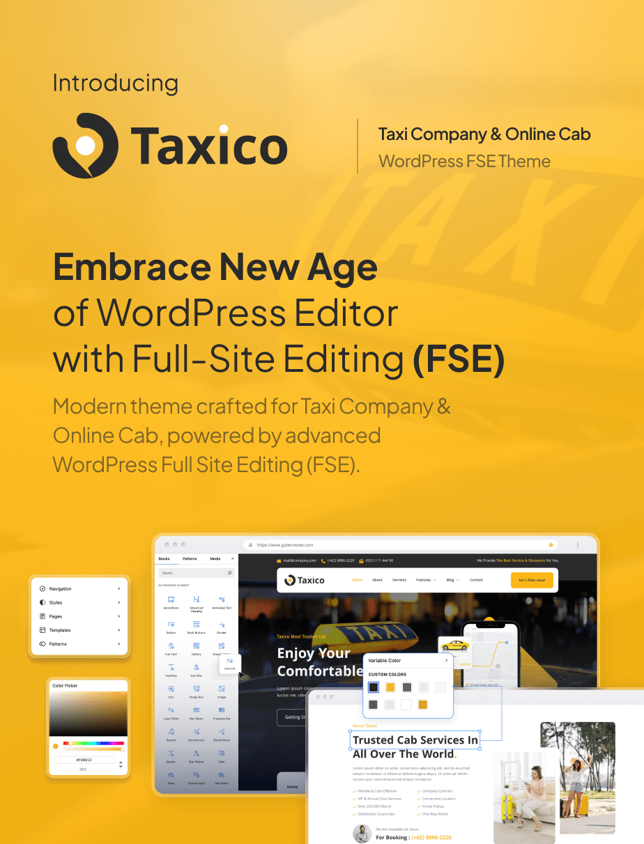 Taxico – Taxi Company & Online Cab Service FSE WordPress Theme - 3