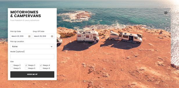 Motorhomes and Campervans WordPress Theme