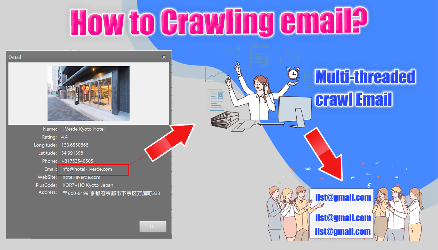 Google Map Business Extractor App Multi-threaded crawl Email(Efficient, fast, extract email)