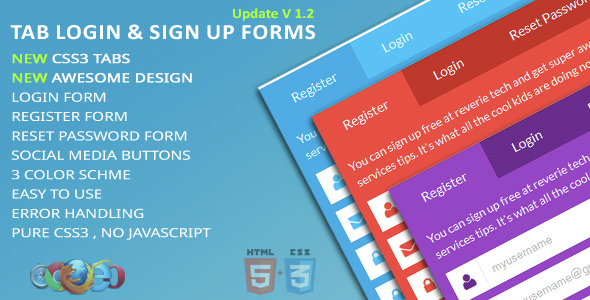 Tab Login & Sign Up Forms - CodeCanyon Item for Sale