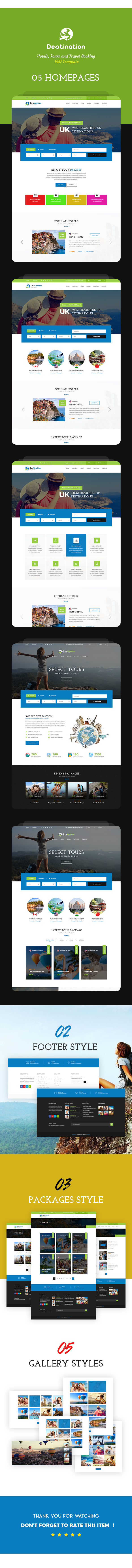 Destination - Hotels, Tours and Travel Booking PSD Template - 2