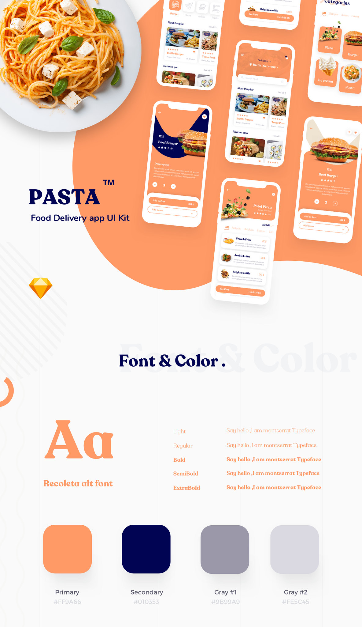 Pasta - Food Delivery app UI Kit by Hazemtawfik | ThemeForest