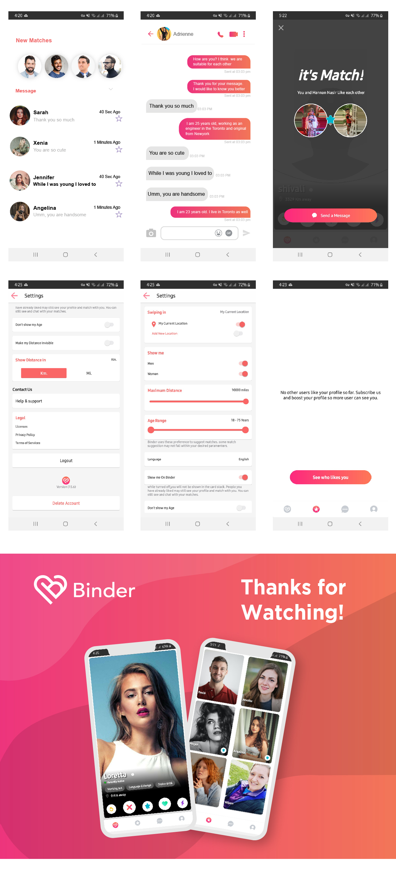 Binder - Dating clone App with admin panel - Android v20.1 - 8