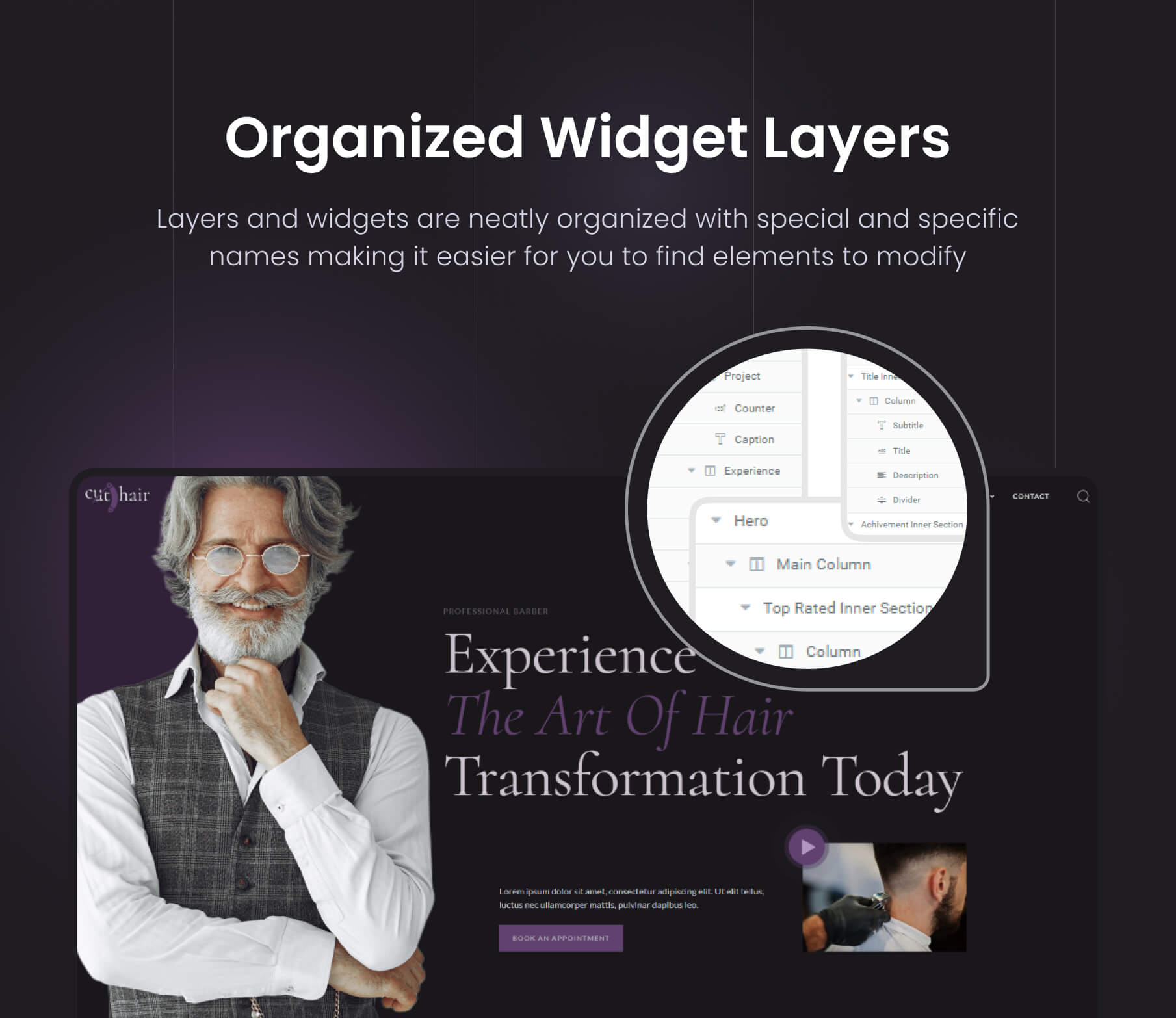Cuthair - Barbershop & Hairdresser Elementor Pro Template Kit - 6