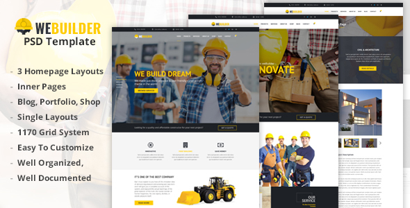 WEBUILDER - Construction & Building PSD Template