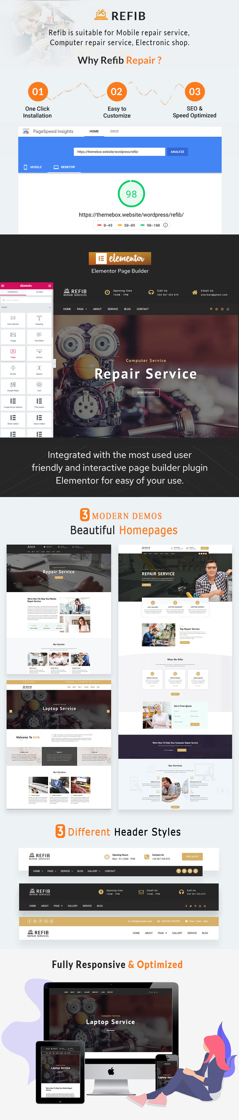 Refib - Digital Repair Service WordPress Theme - 1