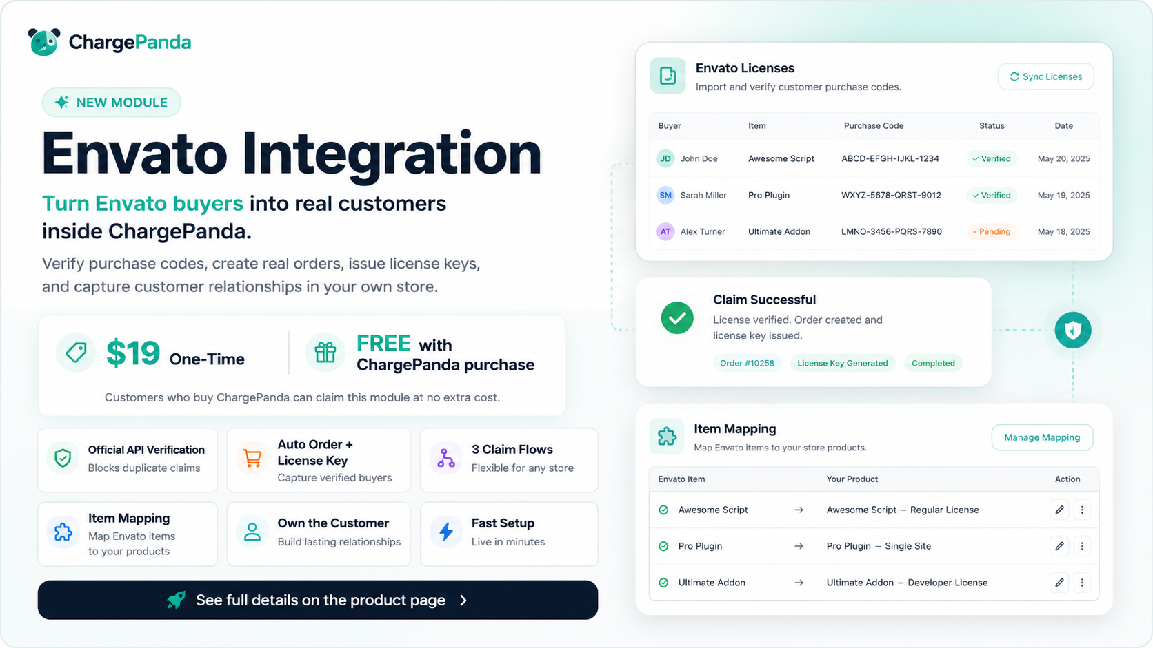 Chargepanda Envato Integration