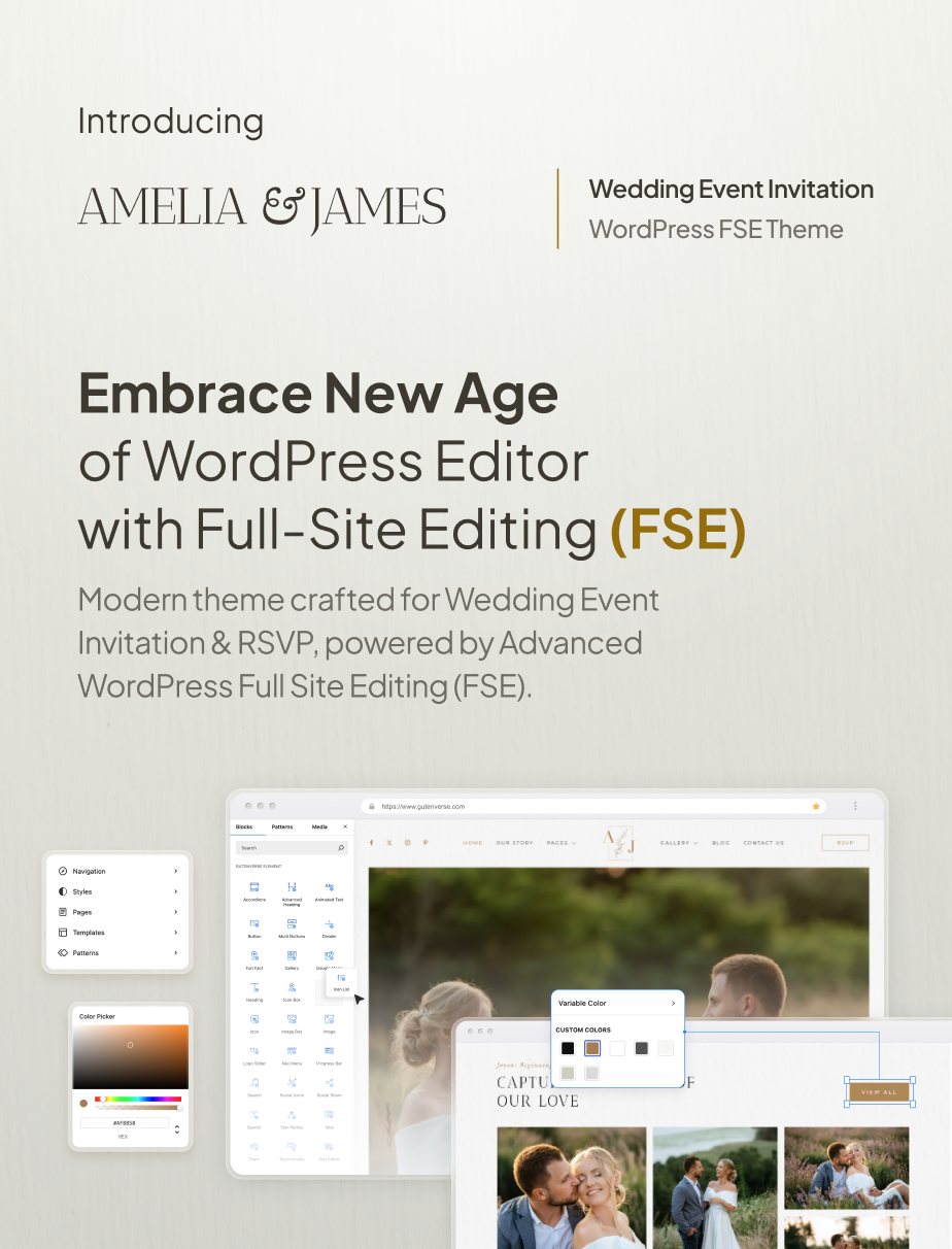Amelia & James – Wedding Invitation FSE WordPress Theme - 3