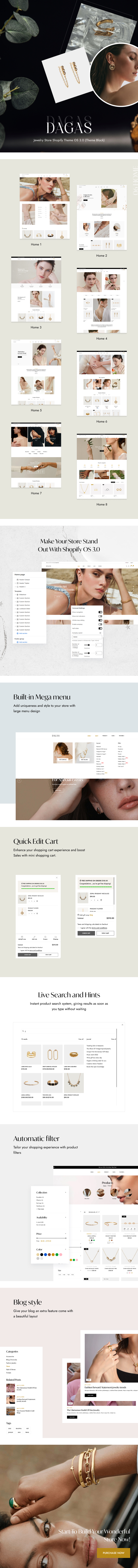 Dagas – Jewelry Store Shopify Theme OS 3.0 (Theme Block) - 1