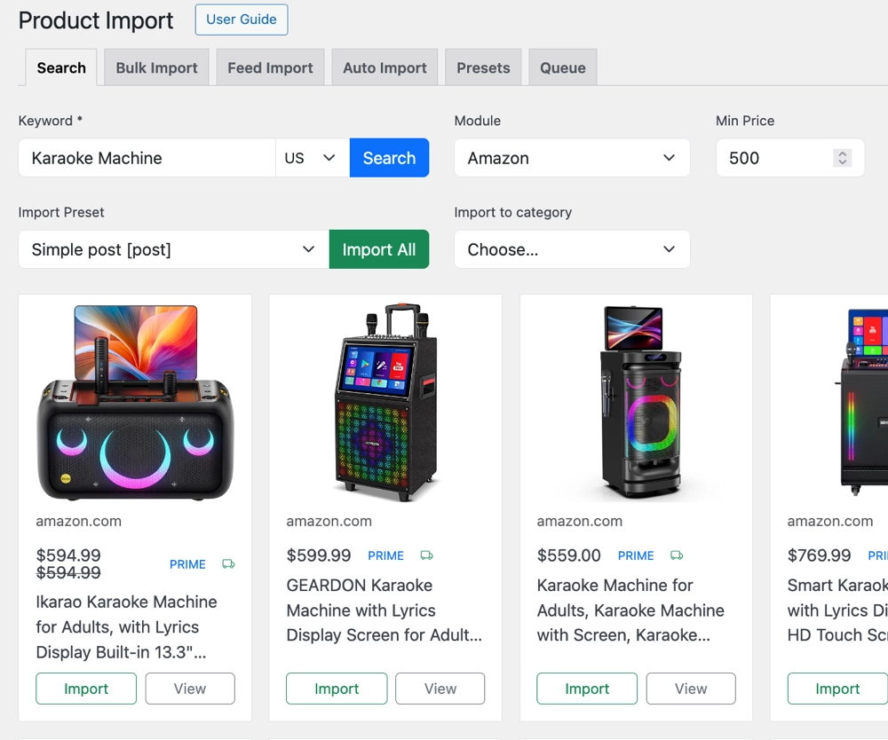 Content Egg Product Import