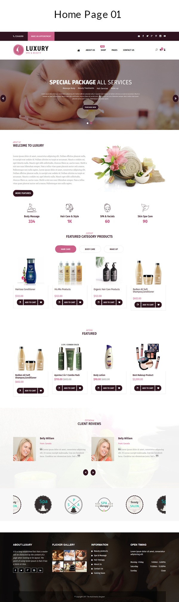 Luxury Spa and Beauty OpenCart Theme