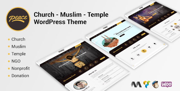 Peace - Church / Muslims / Temple WordPress Theme