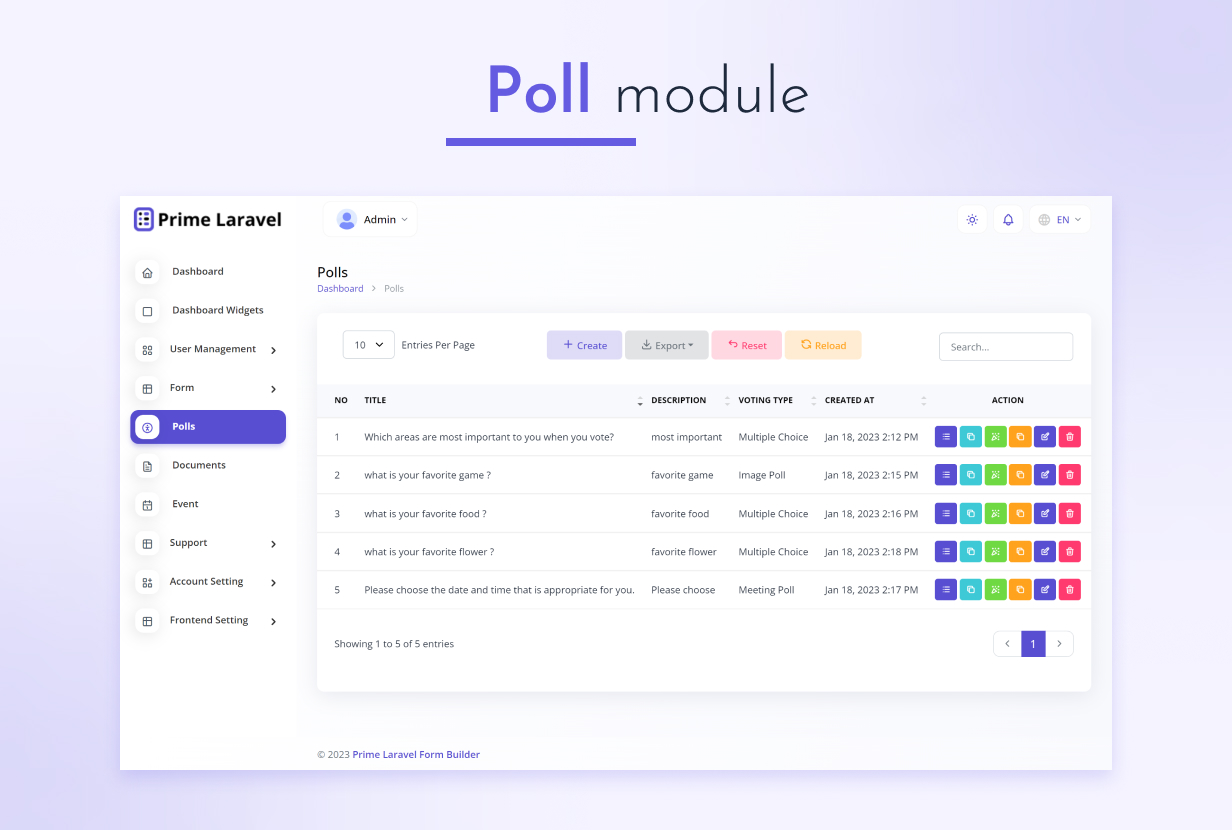 Prime Laravel - Form Builder & Poll Management System - 7