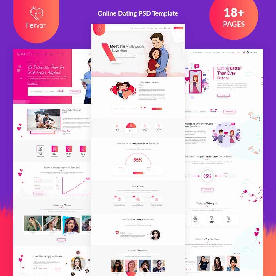 Fervor Dating PSD Template - 1