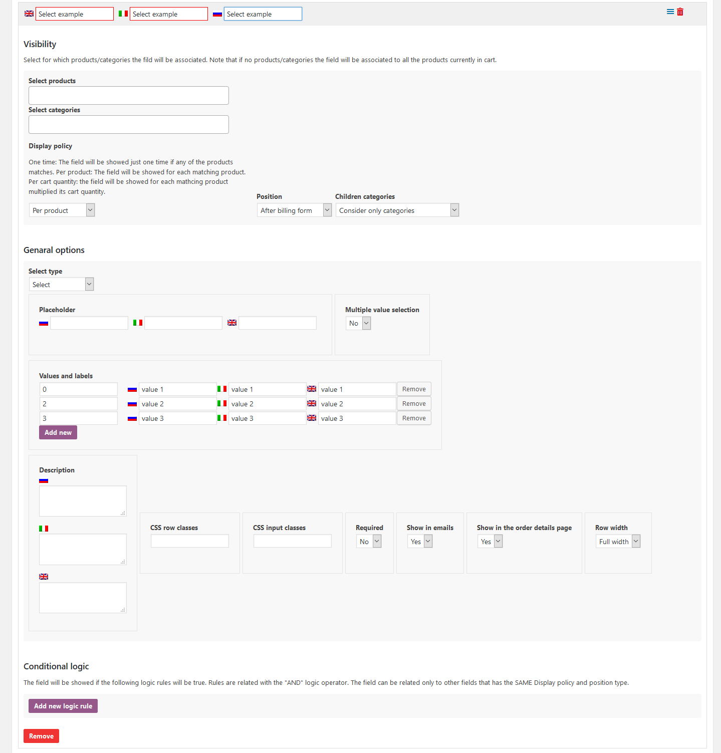 WooCommerce Conditional Product Fields at Checkout Nulled