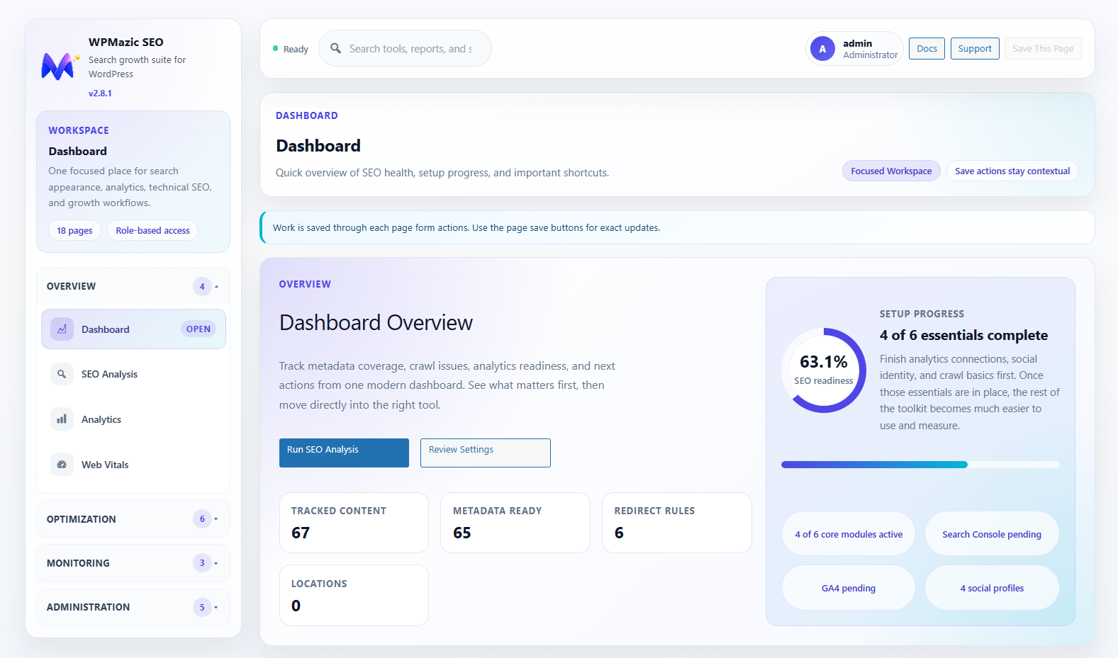 WPMazic SEO Pro Dashboard