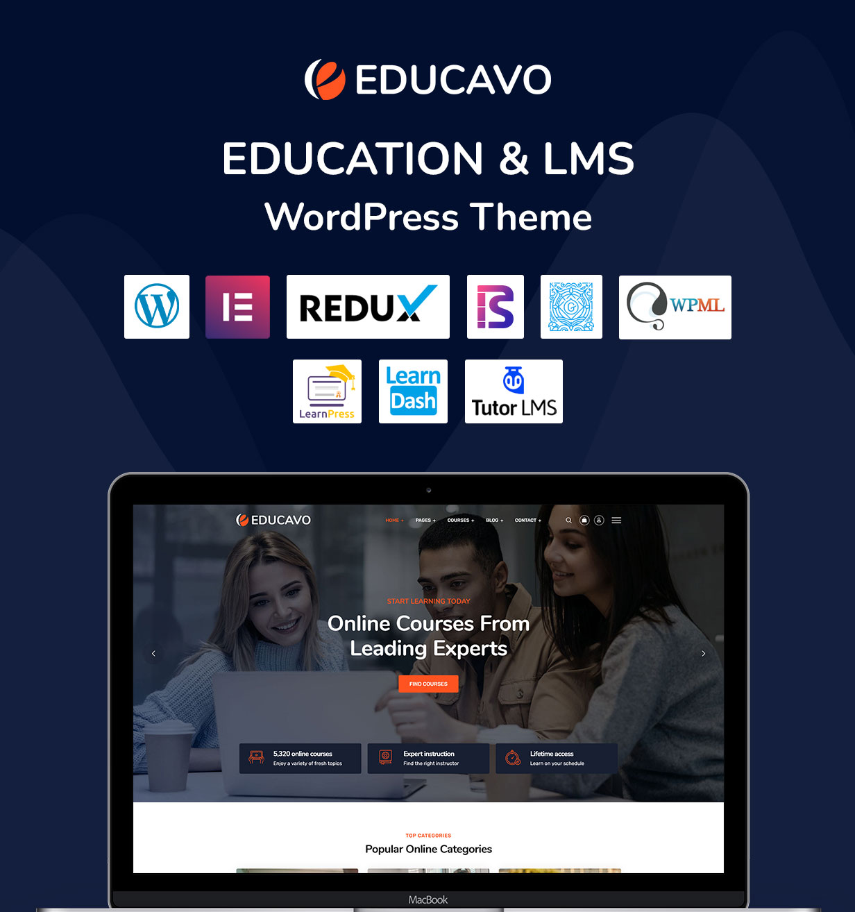 educavo online courses & education wordpress theme