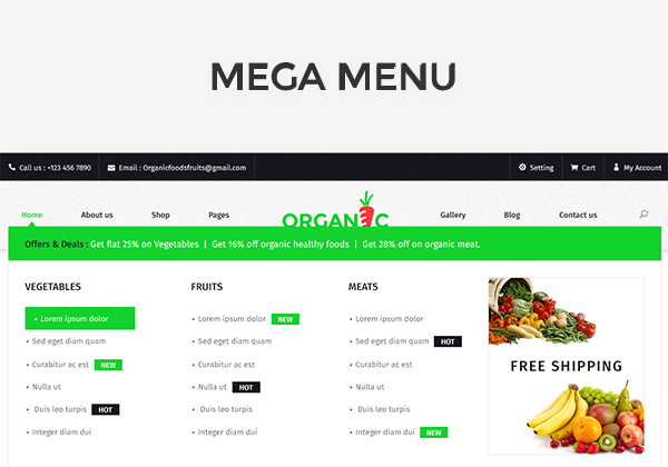 Organic Food and Fruits Template