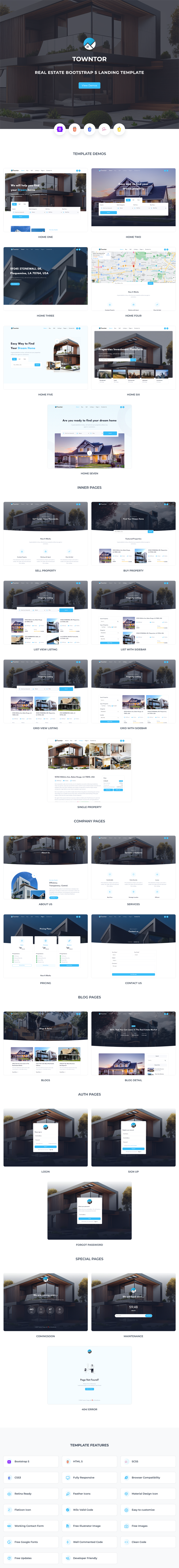 Towntor - Real Estate Bootstrap 5 Landing Template - 4