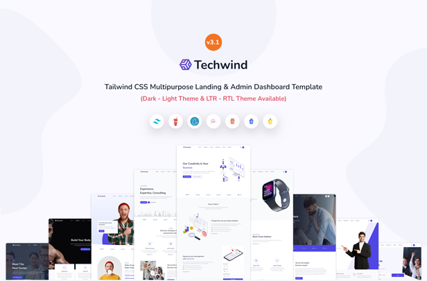 Techwind - Tailwind CSS Multipurpose App, Saas & Software Landing & Admin Dashboard Template - 9
