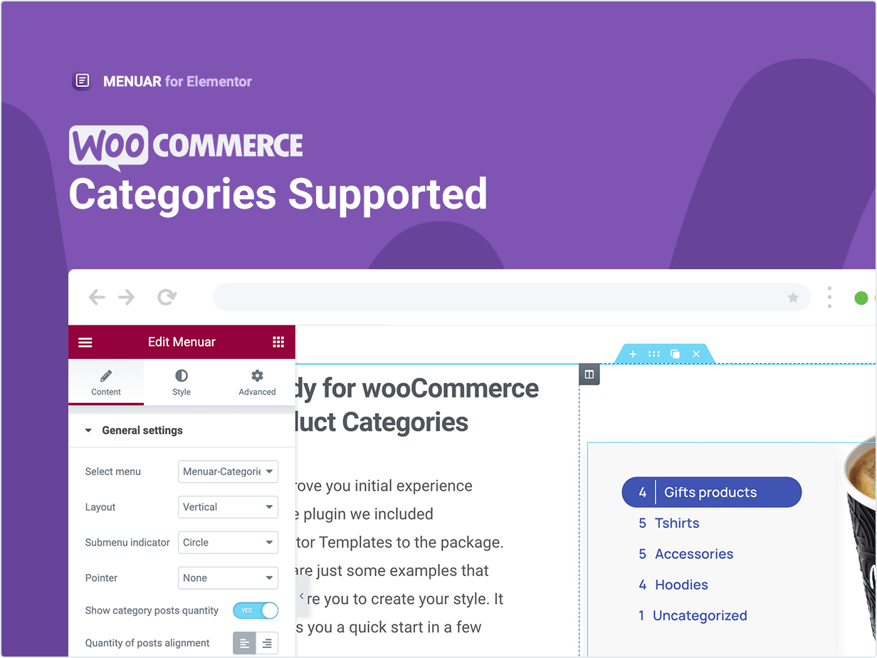 支持的 Woocommerce 类别