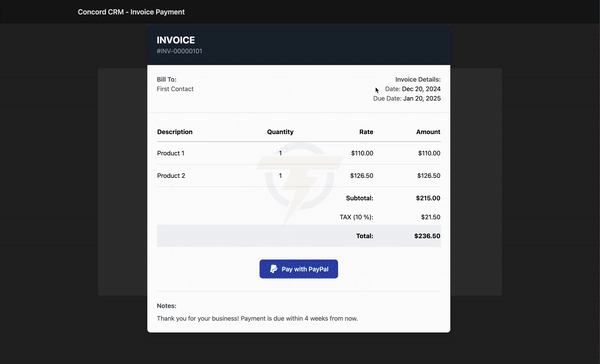Invoicing Module for Concord CRM - Empower your Deals with Invoices - 3