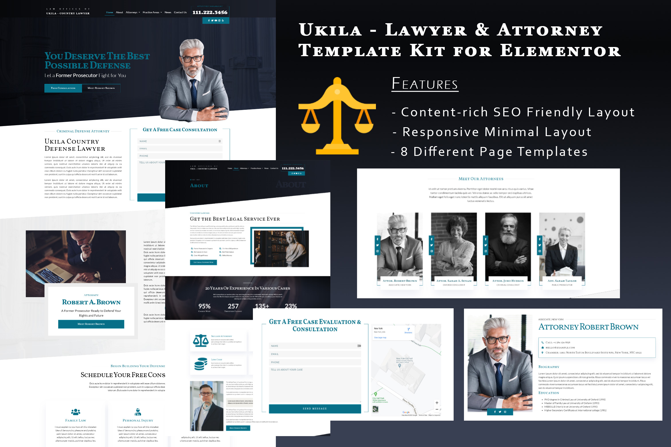 Law, Lawyer Elementor Template Kit