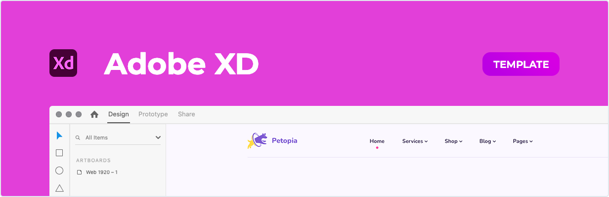 Petopia – Pet Care Service Template for XD