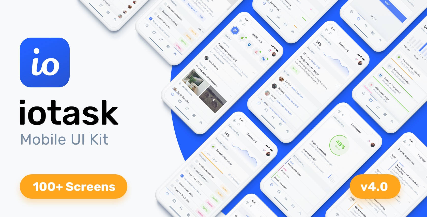 IOTASK Mobile - UI Kit for Todo & Management Apps - Sketch Templates 