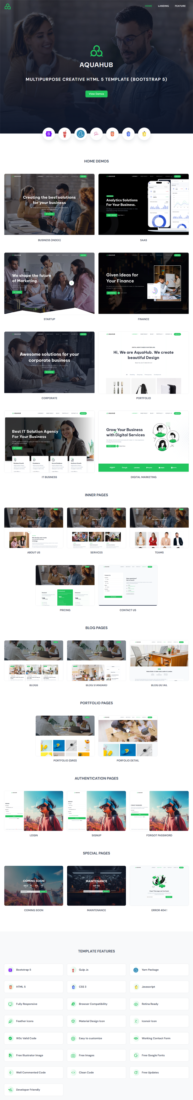 AquaHub - The Multipurpose HTML5 Template - 2