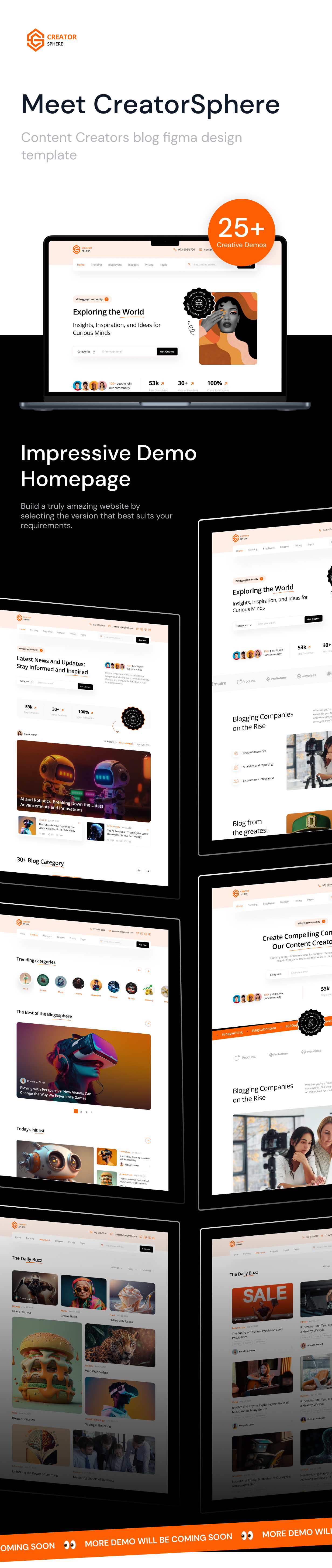 CreatorSphere - Content Creators Blog Figma Design Template - 1