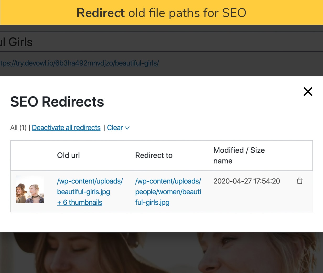 redirect old file