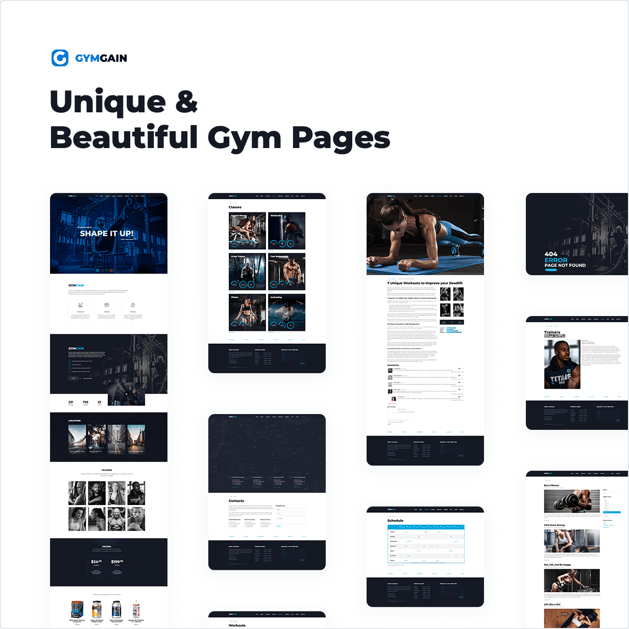 Unique & Beautiful Gym Pages