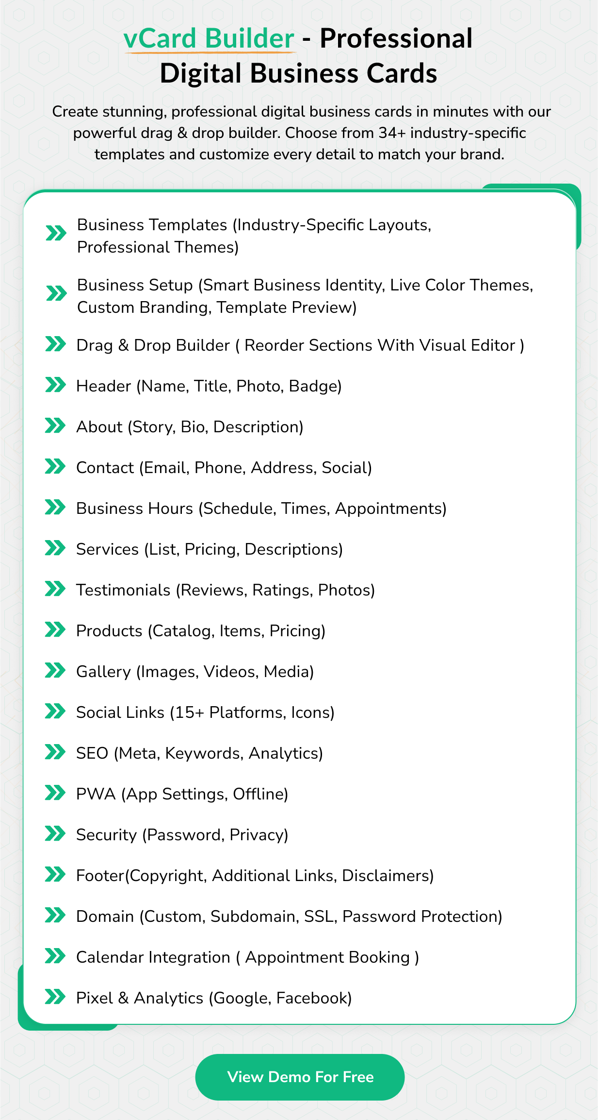 vCard SaaS - Digital Business Card Builder - Bio Links Builder - 62
