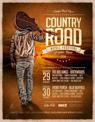 Design Cloud: Country Road Music Festival Flyer Template