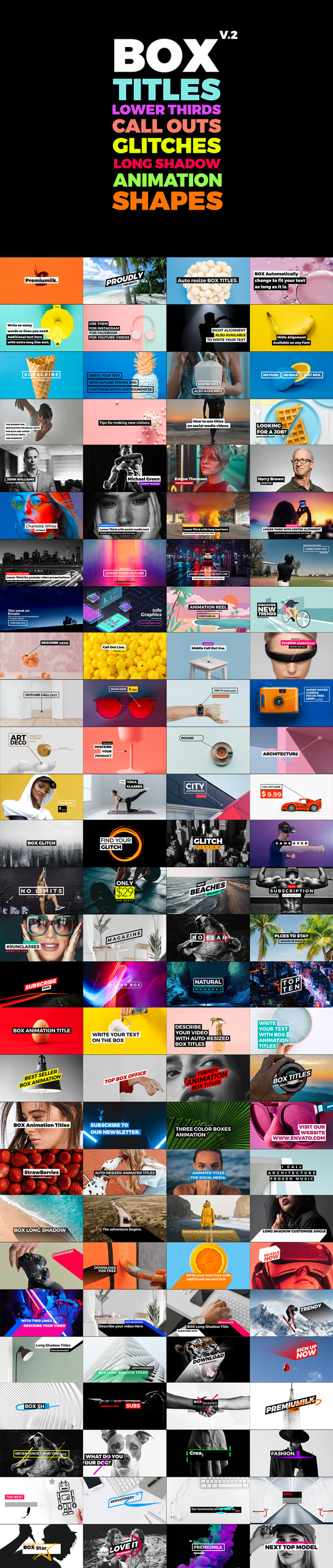 BOX Auto Resizing Titles Pack v.2 24346451 - Project & Script for After Effects (Videohive)