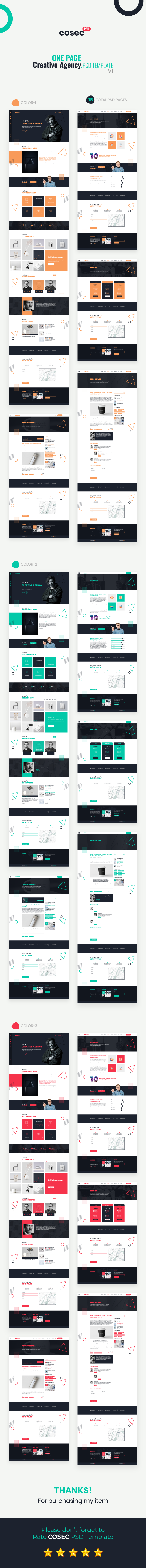 Cosec - One Page Creative Agency PSD Template