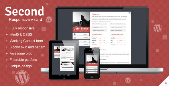  Second Responsive Wordpress V-card  
