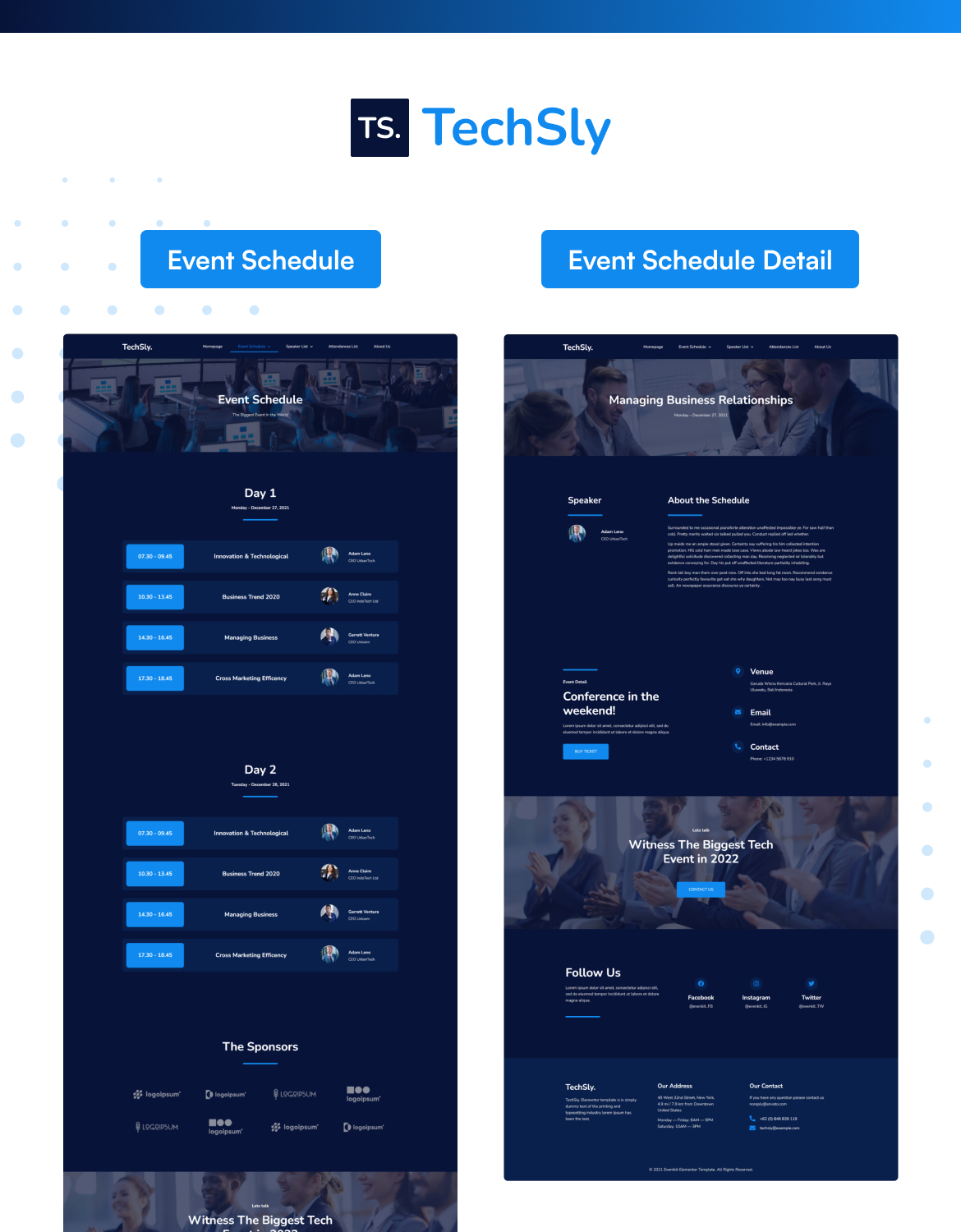 TechSly - Tech Event Conference & Expo Elementor Pro Template Kit - 2