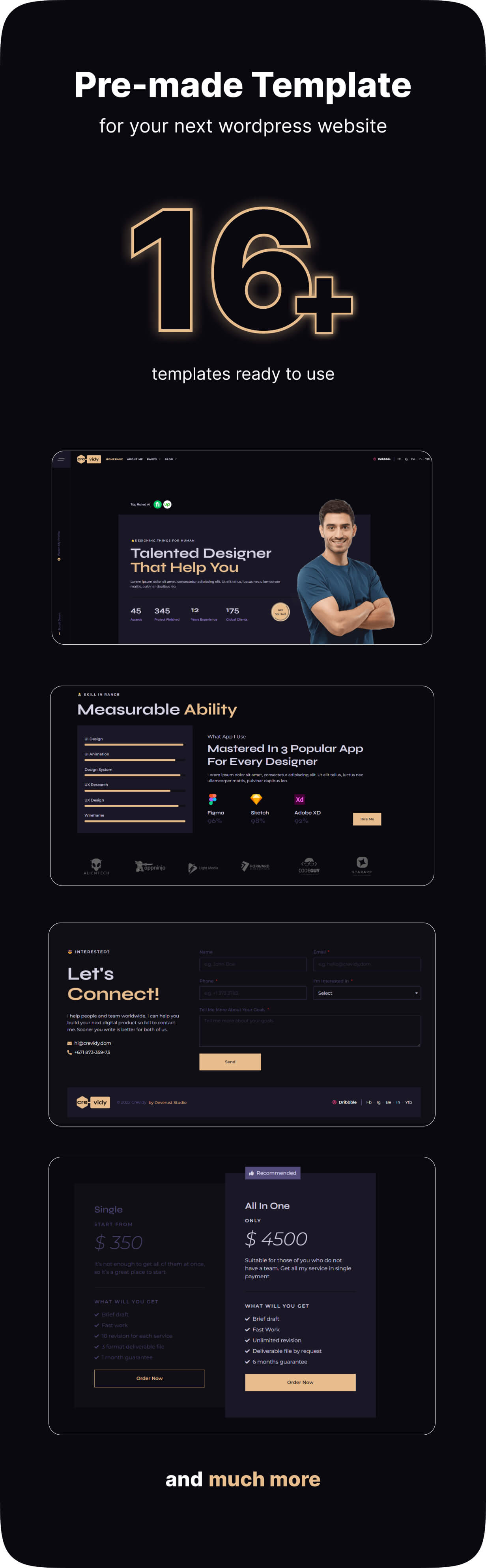Crevidy - UI UX Designer Portfolio Elementor Pro Template Kit - 1