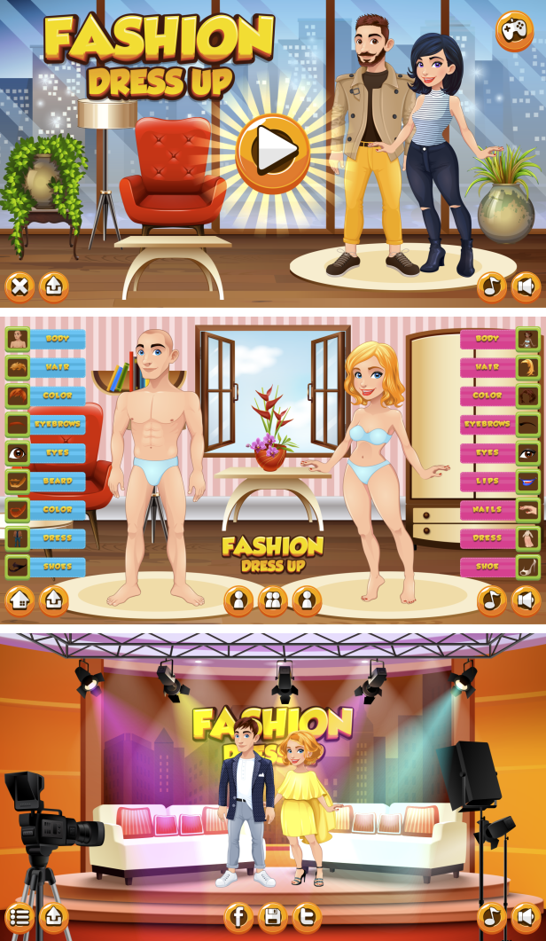 Fashion Dress Up - HTML5 Game + Mobile Version! (Construct 3 | c3p) - 1