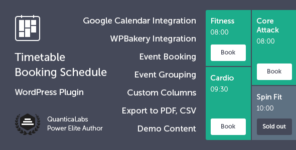 Timetable for WordPress