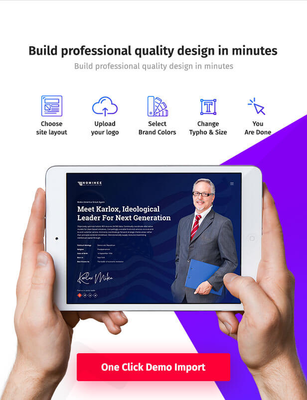 Political WordPress Theme oneclick demo import