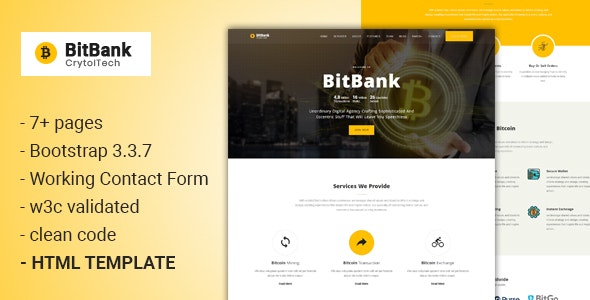 BitBank - Crypto currency Template